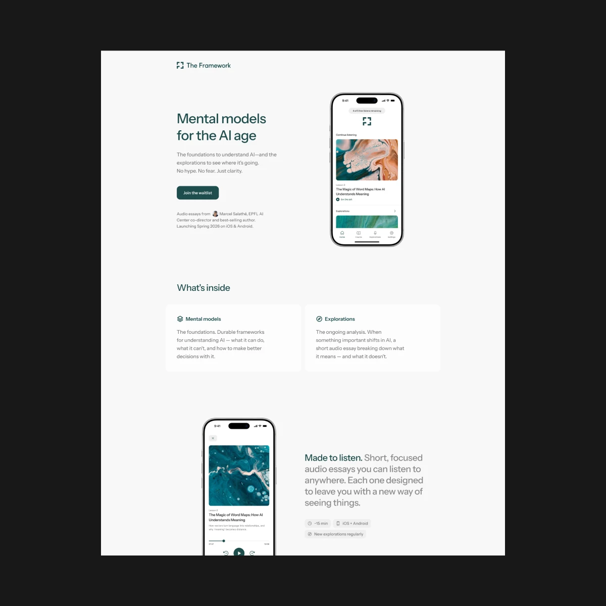 Branding, direction and mobile app for The Framework